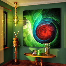 Roter Sturm Floral Modernes Abstraktes Kunstfarbmu Leinwanddruck