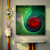 Roter Sturm Floral Modernes Abstraktes Kunstfarbmu Leinwanddruck