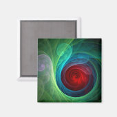 Roter Sturm Floral Modernes Abstraktes Kunstfarbmu Magnet (Vorderseite/Rückseite)