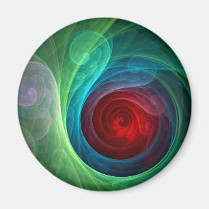 Roter Sturm Floral Modernes Abstraktes Kunstfarbmu Magnet