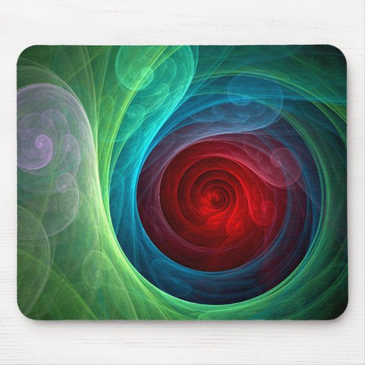 Roter Sturm Floral Modernes Abstraktes Kunstfarbmu Mousepad (Vorne)