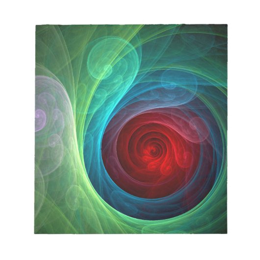 Roter Sturm Floral Modernes Abstraktes Kunstfarbmu Notizblock (Vorderseite)