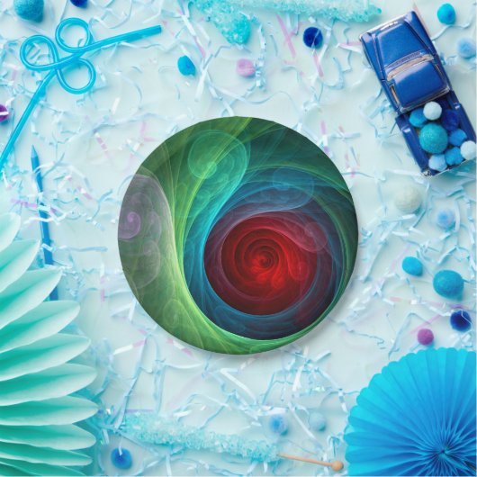 Roter Sturm Floral Modernes Abstraktes Kunstfarbmu Pappteller (Party)