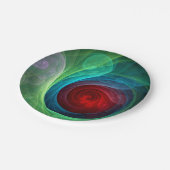 Roter Sturm Floral Modernes Abstraktes Kunstfarbmu Pappteller (Schrägansicht)