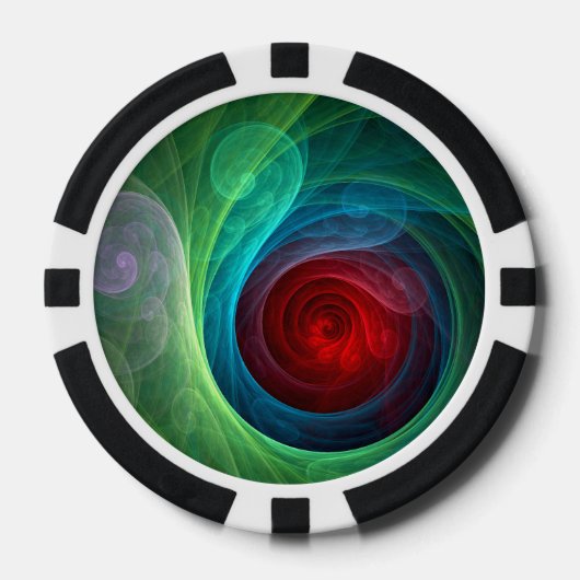 Roter Sturm Floral Modernes Abstraktes Kunstfarbmu Pokerchips (Vorderseite)