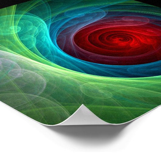 Roter Sturm Floral Modernes Abstraktes Kunstfarbmu Poster (Ecke)