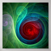 Roter Sturm Floral Modernes Abstraktes Kunstfarbmu Poster (Vorne)