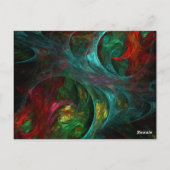 Roter Sturm Floral Modernes Abstraktes Kunstfarbmu Postkarte (Rückseite)