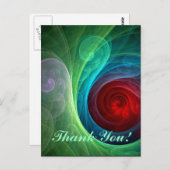 Roter Sturm Floral Modernes Abstraktes Kunstfarbmu Postkarte (Vorne/Hinten)