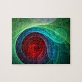 Roter Sturm Floral Modernes Abstraktes Kunstfarbmu Puzzle (Horizontal)