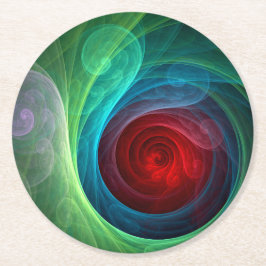 Roter Sturm Floral Modernes Abstraktes Kunstfarbmu Rechteckiger Pappuntersetzer