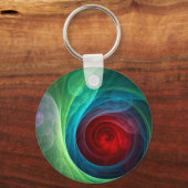 Roter Sturm Floral Modernes Abstraktes Kunstfarbmu Schlüsselanhänger (Vorderseite)