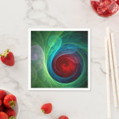 Roter Sturm Floral Modernes Abstraktes Kunstfarbmu Serviette (Beispiel)