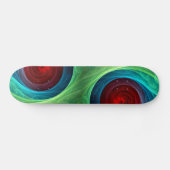 Roter Sturm Floral Modernes Abstraktes Kunstfarbmu Skateboard (Horizontal)