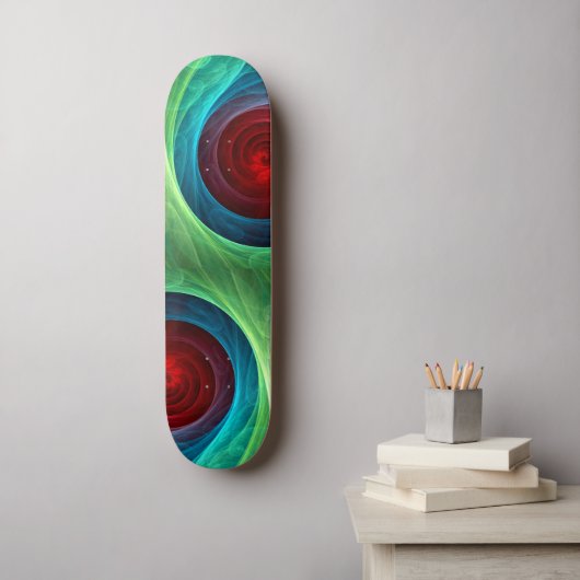 Roter Sturm Floral Modernes Abstraktes Kunstfarbmu Skateboard (Wandkunst)