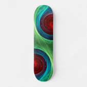 Roter Sturm Floral Modernes Abstraktes Kunstfarbmu Skateboard (Vorderseite)