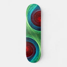 Roter Sturm Floral Modernes Abstraktes Kunstfarbmu Skateboard
