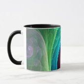 Roter Sturm Floral Modernes Abstraktes Kunstfarbmu Tasse (Links)