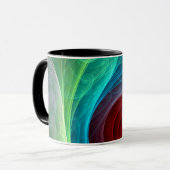 Roter Sturm Floral Modernes Abstraktes Kunstfarbmu Tasse (Vorderseite Links)