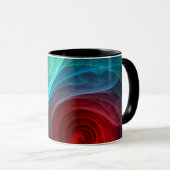 Roter Sturm Floral Modernes Abstraktes Kunstfarbmu Tasse (VorderseiteRechts)