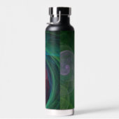 Roter Sturm Floral Modernes Abstraktes Kunstfarbmu Trinkflasche (Rechts)