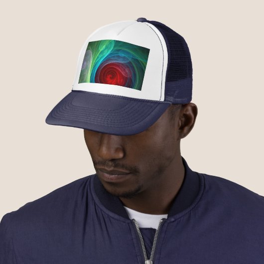 Roter Sturm Floral Modernes Abstraktes Kunstfarbmu Truckerkappe (Beispiel)