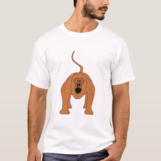 Roter Summer-Affe-Cartoon T-Shirt (Vorderseite)