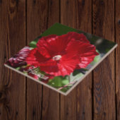 Roter Sumpf Hibiskus Blütenblume Fliese