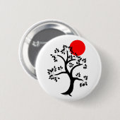 Roter Sun-Baum-Knopf Button (Vorne & Hinten)