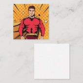 Roter Superheld Quadratische Visitenkarte (Vorne/Hinten)