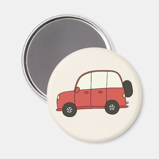 Roter SuV Magnet (Vorderseite/Rückseite)