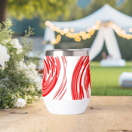 Roter Swirl auf Wasserflasche (Hochzeit)