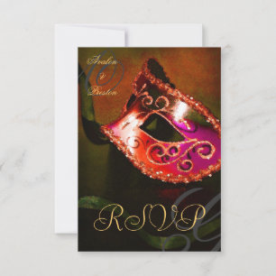 Roter Swirl Masquerade Maske UAWG Einladung