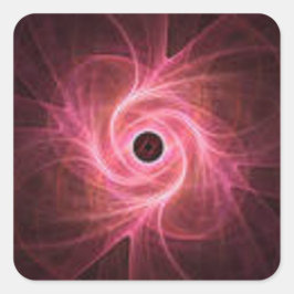 Roter Swirl Quadratischer Aufkleber