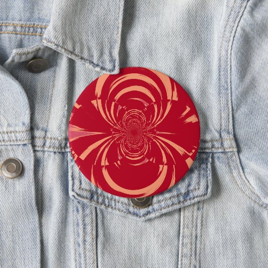 Roter Swirl Retro Art Déco Button (Beispiel)