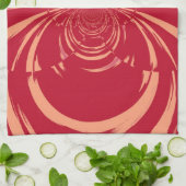 Roter Swirl Retro Art Déco Handtuch (Gefaltet)