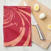 Roter Swirl Retro Art Déco Handtuch (Viertel Falte)