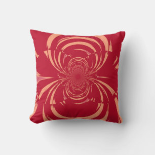 Roter Swirl Retro Art Déco Kissen
