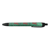 Roter tadelloser grüner Glitter des Kugelschreiber (Unterseite)