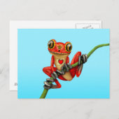 Roter Tag des Frosches des toten Zuckerschädels Postkarte (Vorne/Hinten)