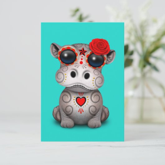 Roter Tag des Toten Baby Hippo (Stehend Vorderseite)