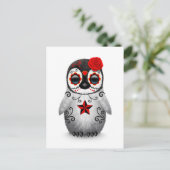 Roter Tag des toten Zuckerpinguins Postkarte (Stehend Vorderseite)