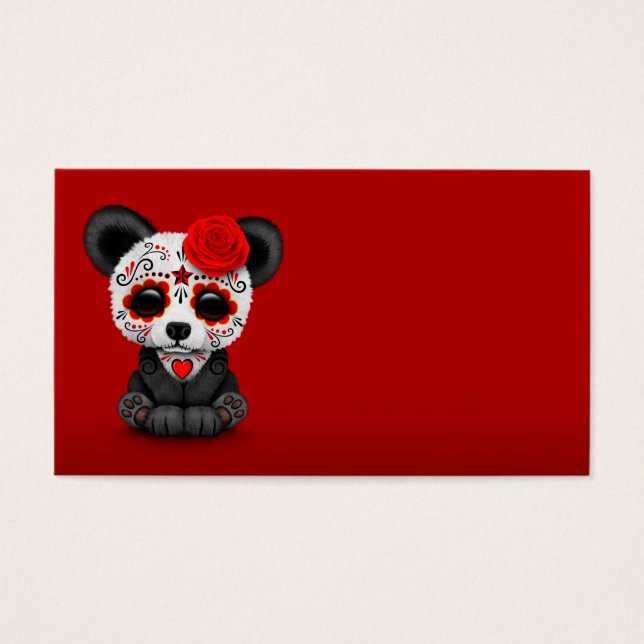 Roter Tag des toten Zuckers Skull Panda (Vorderseite)