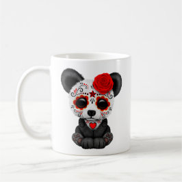 Roter Tag des toten Zuckerschädel-Panda-Bären Kaffeetasse
