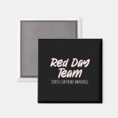 Roter Tag Team-Schulpersonal Herz-Bewusstsein Febr Magnet (Vorderseite/Rückseite)