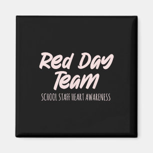 Roter Tag Team-Schulpersonal Herz-Bewusstsein Febr Magnet