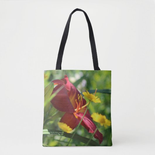Roter Taglilie-GelbAnthemis Tasche (Vorderseite)