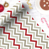 Roter Tan Chevron Weihnachten Geschenkpapier