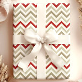 Roter Tan Chevron Weihnachten Geschenkpapier