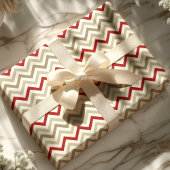 Roter Tan Chevron Weihnachten Geschenkpapier